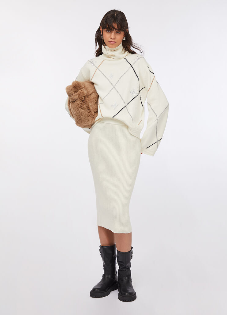 Midirock aus Wolle Creme Liu Jo - medium