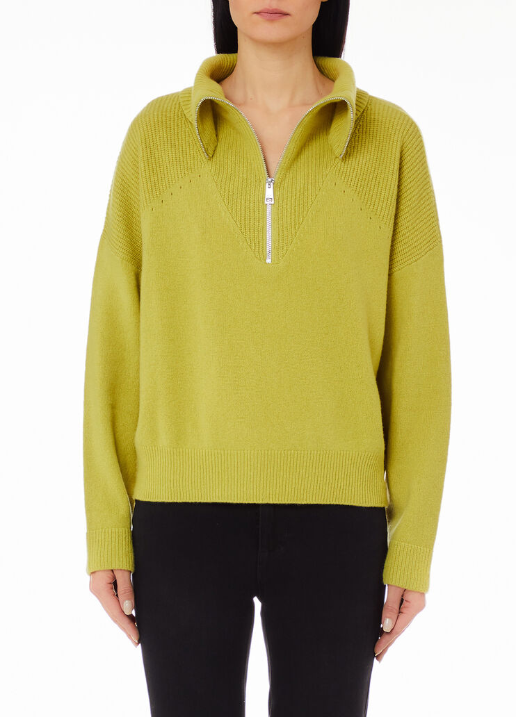 Jersey de lana con cremallera verde Liu Jo - medium Jersey de lana con cremallera verde Liu Jo - medium