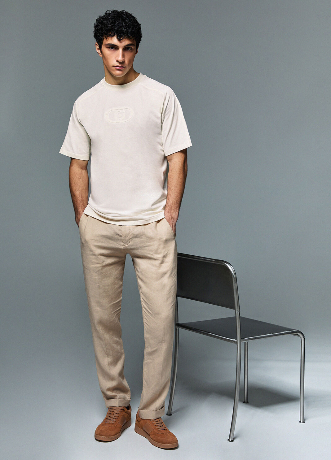 100% linen trouser beige Liu Jo - large image number 3