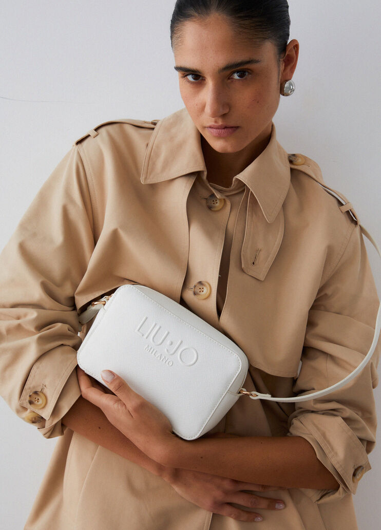 Crossbody bag with logo cream Liu Jo - medium