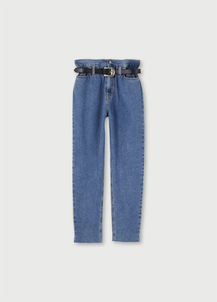 Mom fit jeans with belt Blue denim Liu Jo - large image number 4 Mom fit jeans with belt Blue denim Liu Jo - large image number 4