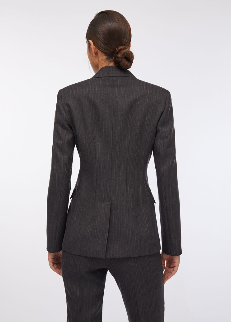 Zweireihiger Nadelstreifenblazer Schiefergrau mit Nadelstreifen Liu Jo - large image number 1 Zweireihiger Nadelstreifenblazer Schiefergrau mit Nadelstreifen Liu Jo - large image number 1