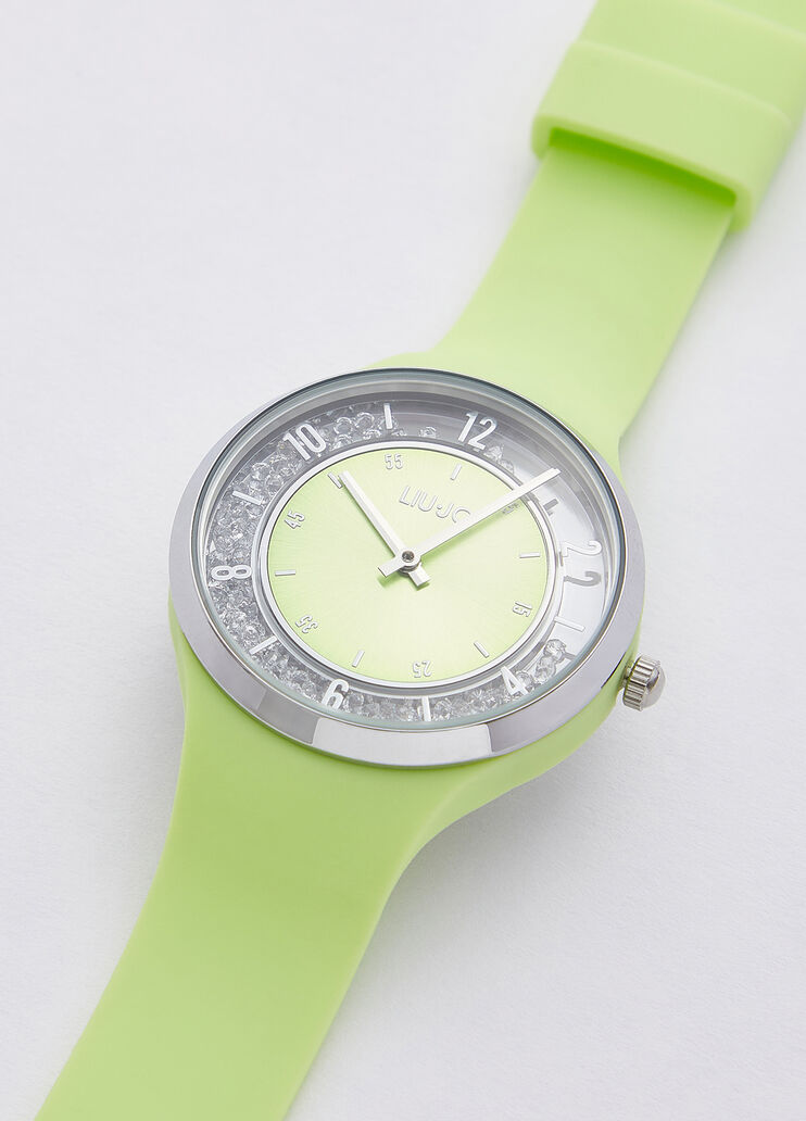 Silicone watch with moving gems green Liu Jo - medium