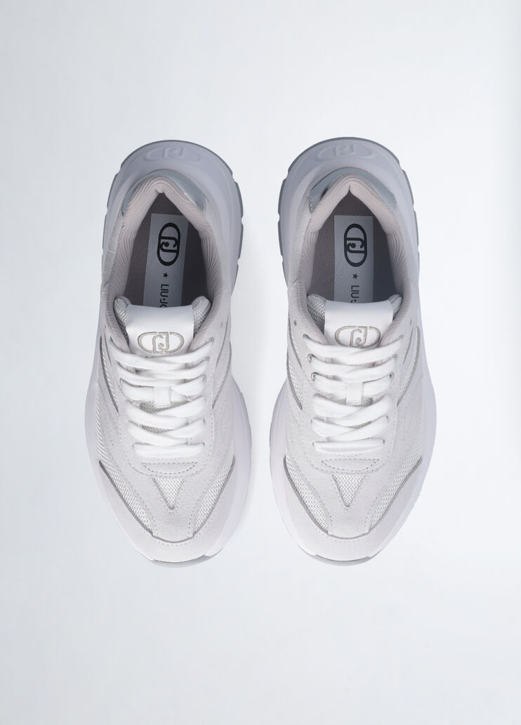 Sneakers in suede and brighty mesh off-white Liu Jo - large image number 6 Sneakers in suede and brighty mesh off-white Liu Jo - large image number 6