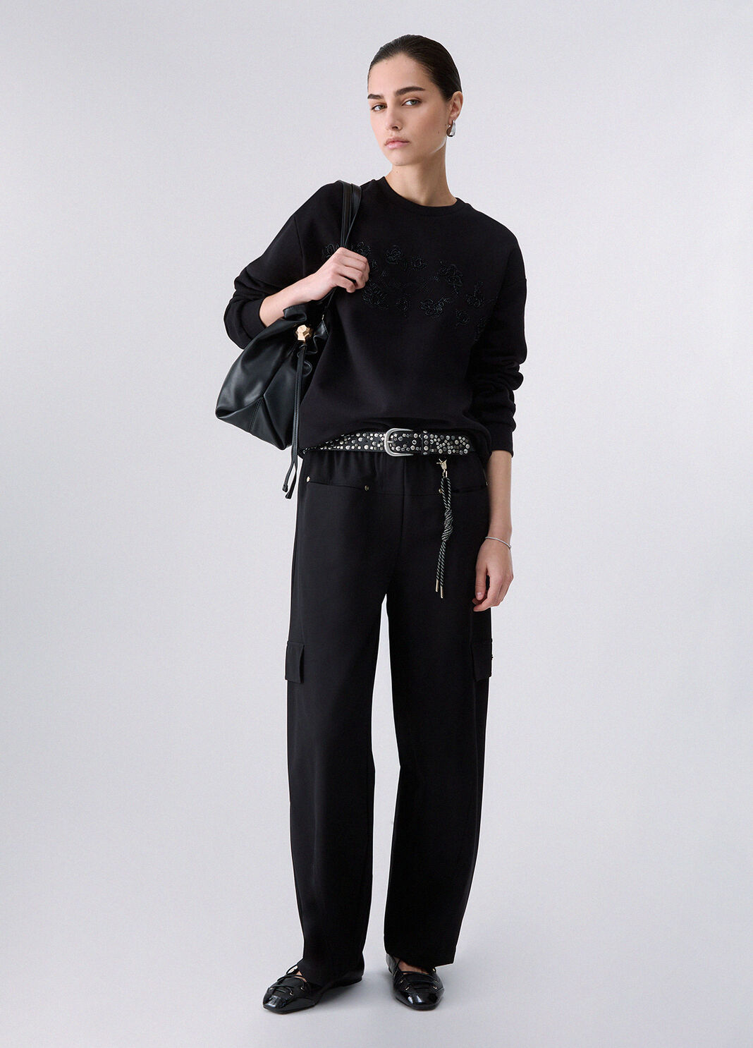 Sweatshirt mit Applikationen Schmuck Schwarz/Ranke Liu Jo - large image number 5