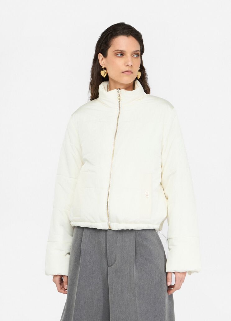 Veste en nylon matelassé et maille gris à rayures craie Liu Jo - medium Veste en nylon matelassé et maille gris à rayures craie Liu Jo - medium