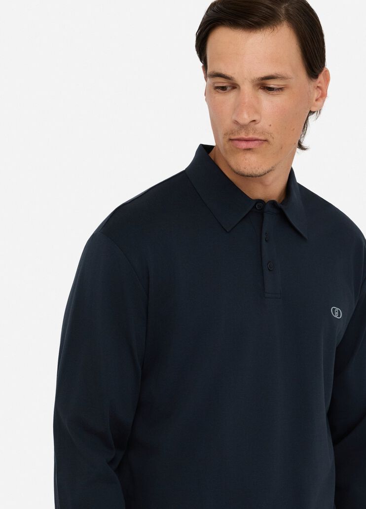Polo en piqué de coton bleu foncé Liu Jo - large image number 4 Polo en piqué de coton bleu foncé Liu Jo - large image number 4
