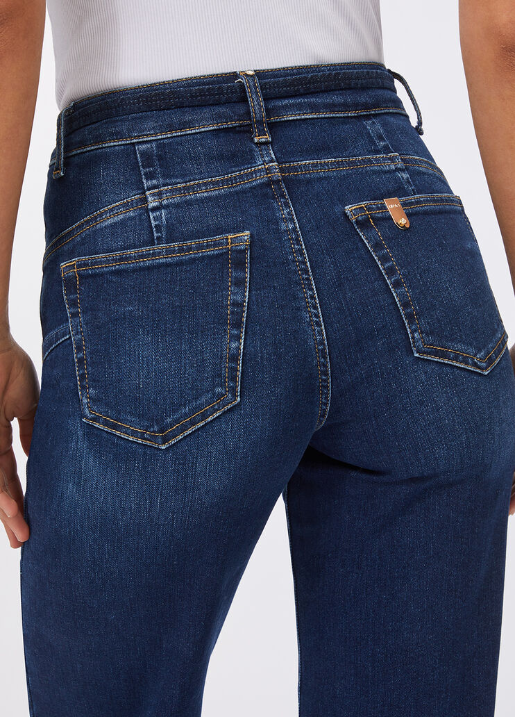 Jean évasé avec ceinture denim bleu foncé Liu Jo - large image number 3