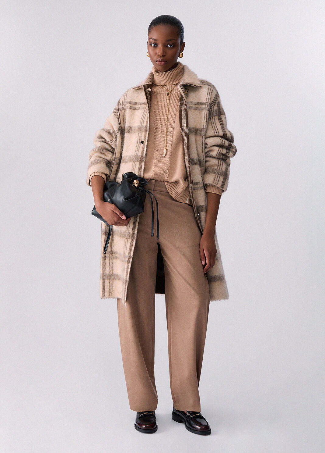 Cappotto jacquard in maglia spazzolata beige Liu Jo - large image number 5