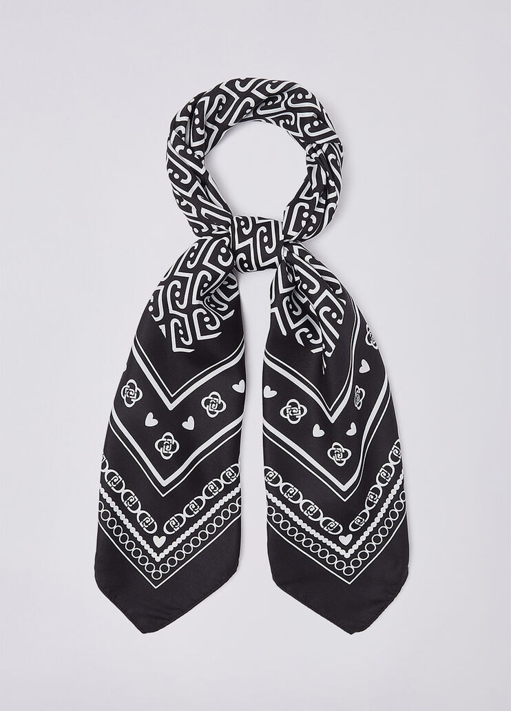 Scarf large with monogram logo black Liu Jo - medium