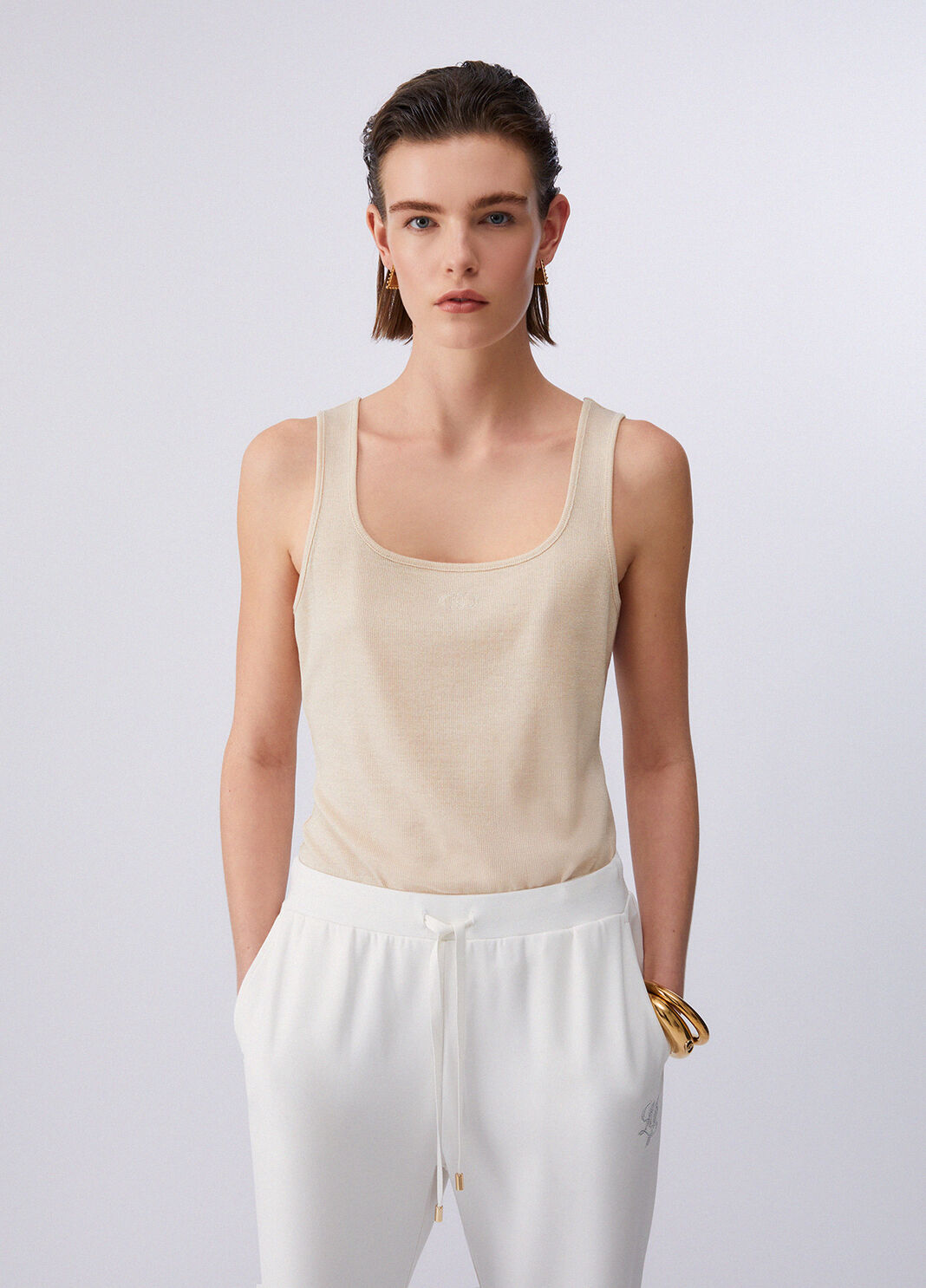 Top with monogram logo champagne Liu Jo - large image number 0