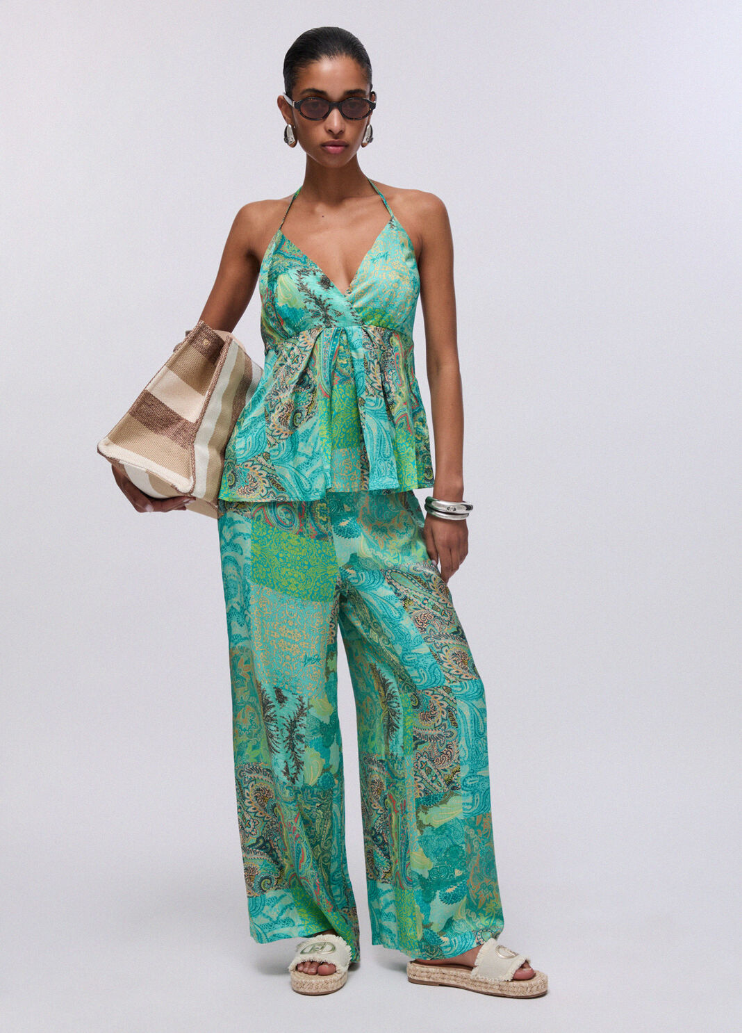 Printed satin trousers Aqua Liu Jo - large image number 5