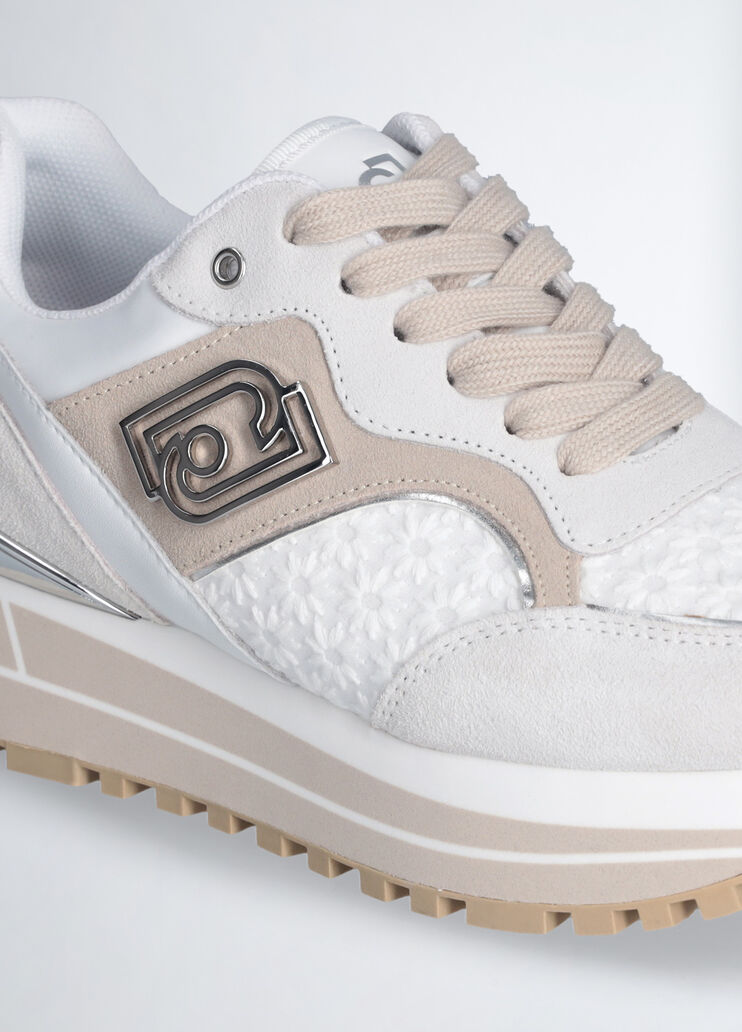 Platform sneakers with floral embroidery white Liu Jo - large image number 6 Platform sneakers with floral embroidery white Liu Jo - large image number 6