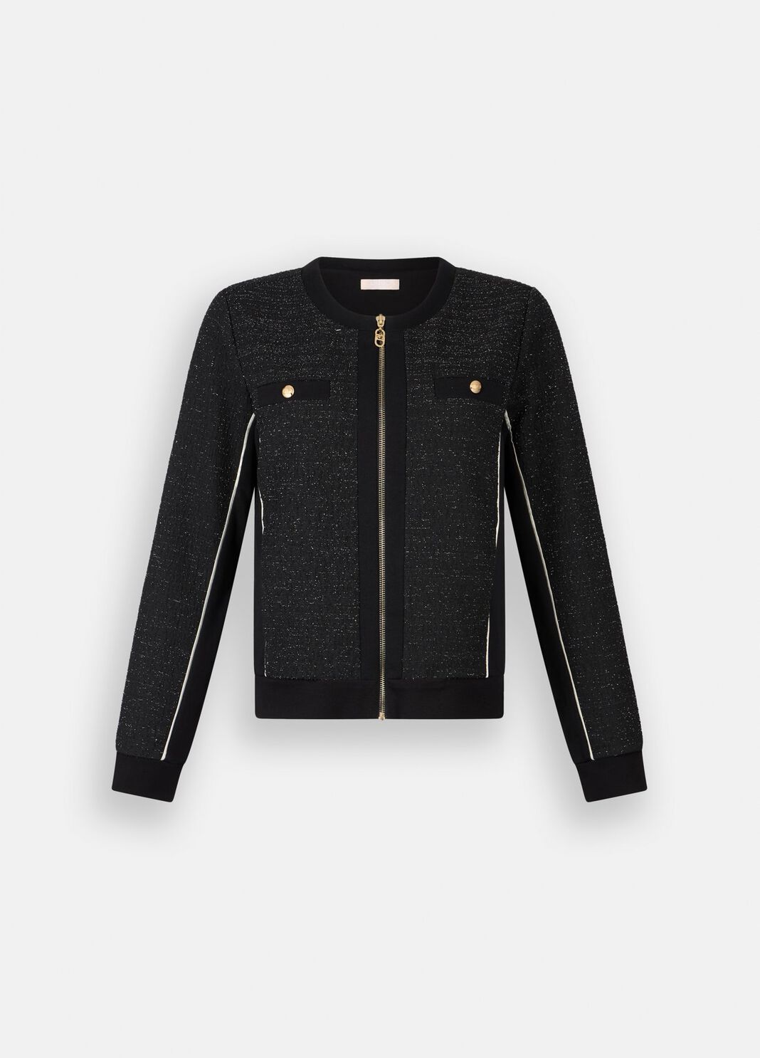 Fleece and boucl&eacute; jacket black Liu Jo - large image number 5