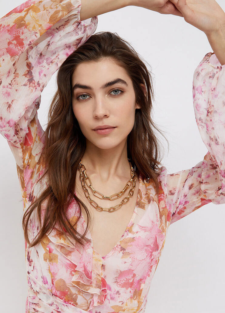 Long flowery dress pink flowers Liu Jo - large image number 2 Long flowery dress pink flowers Liu Jo - large image number 2