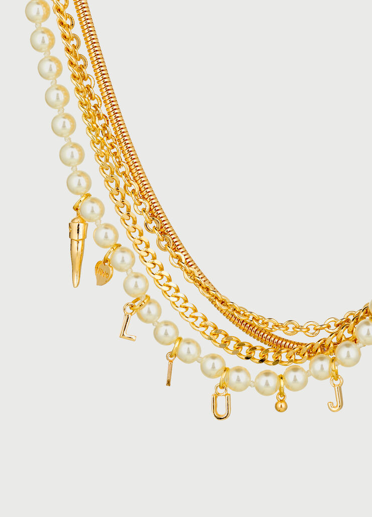 Collana multifilo con charms e perle Acciaio Liu Jo - large image number 1