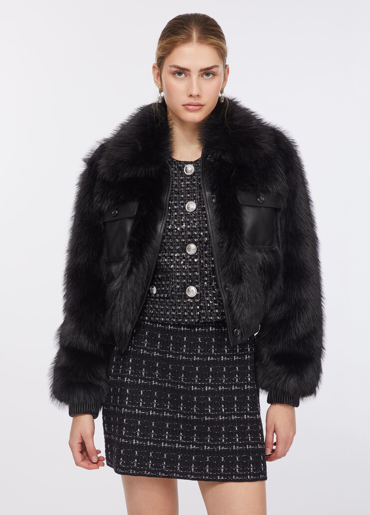 Cazadora de pelo sintético negro Liu Jo - large image number 0