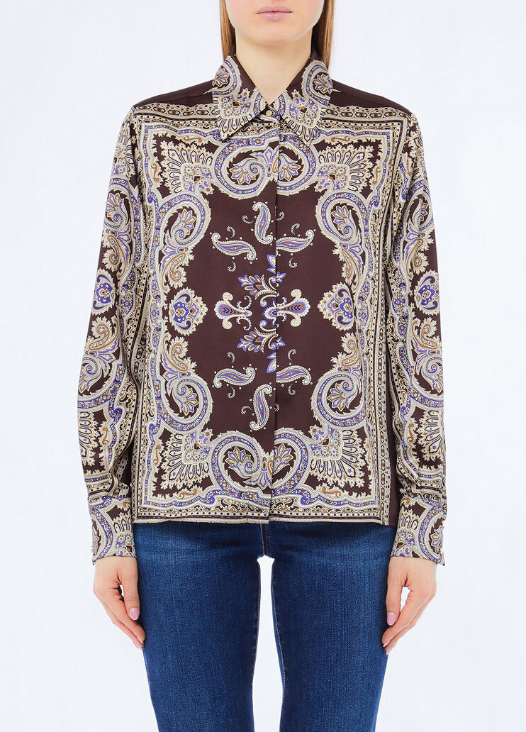 Printed twill shirt brown with print Liu Jo - medium