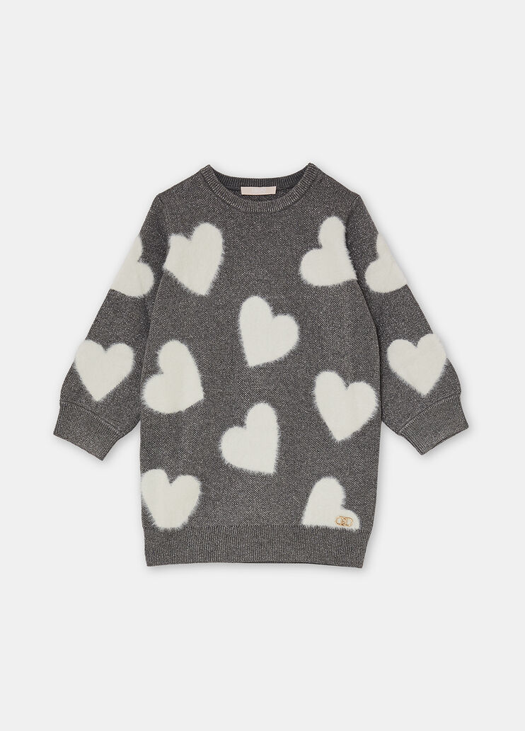Knit dress with hearts Dark Grey Liu Jo - large image number 2