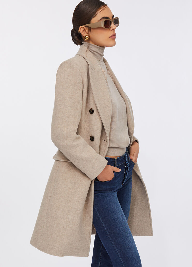 Manteau croisé en laine beige Liu Jo - medium