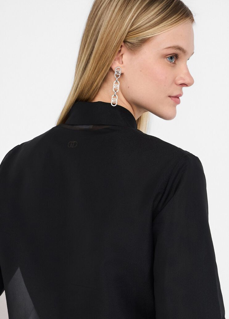 Organza shirt with embroidery black Liu Jo - large image number 2 Organza shirt with embroidery black Liu Jo - large image number 2