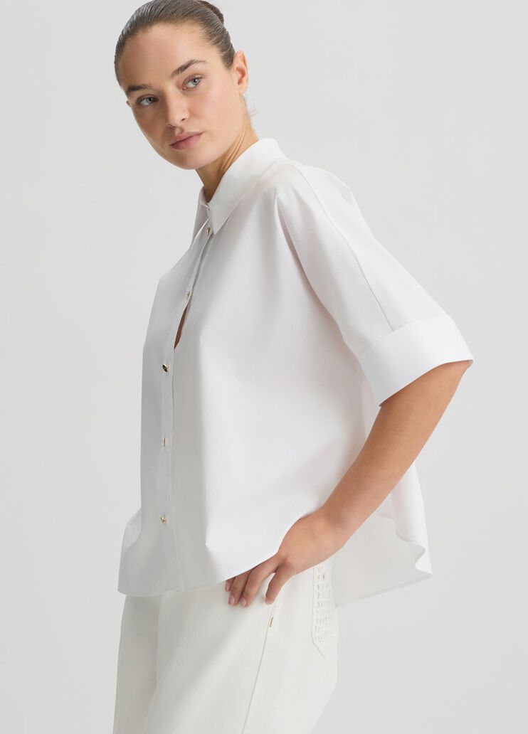 Cotton boxy shirt white Liu Jo - large image number 3 Cotton boxy shirt white Liu Jo - large image number 3