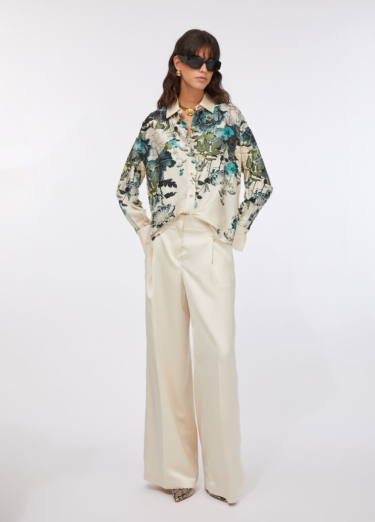 Printed twill shirt milk white Liu Jo - large image number 5