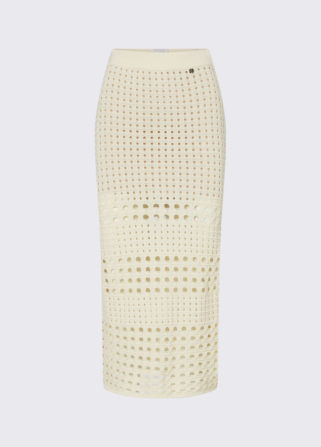Gonna midi in crochet bianco lana Liu Jo - large image number 4