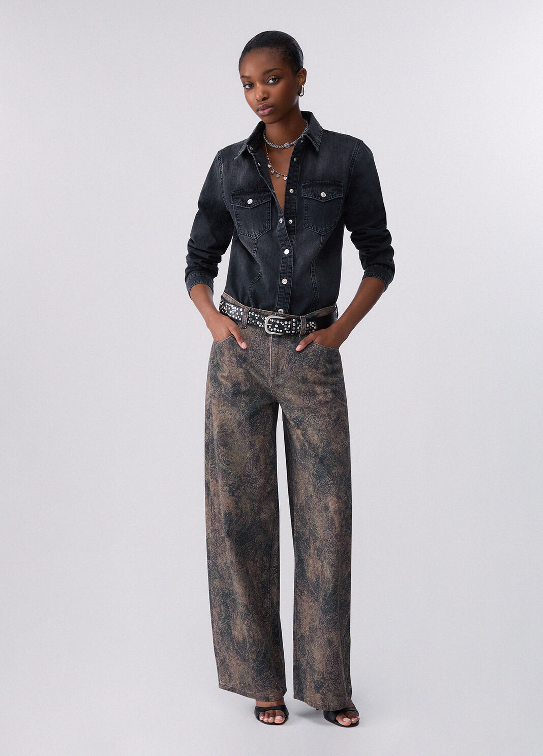 Slim Fit Denim Shirt black denim Liu Jo - large image number 5