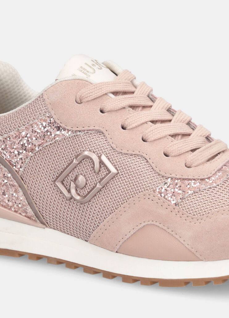 Sneakers avec glitters et mesh rose Liu Jo - large image number 6
