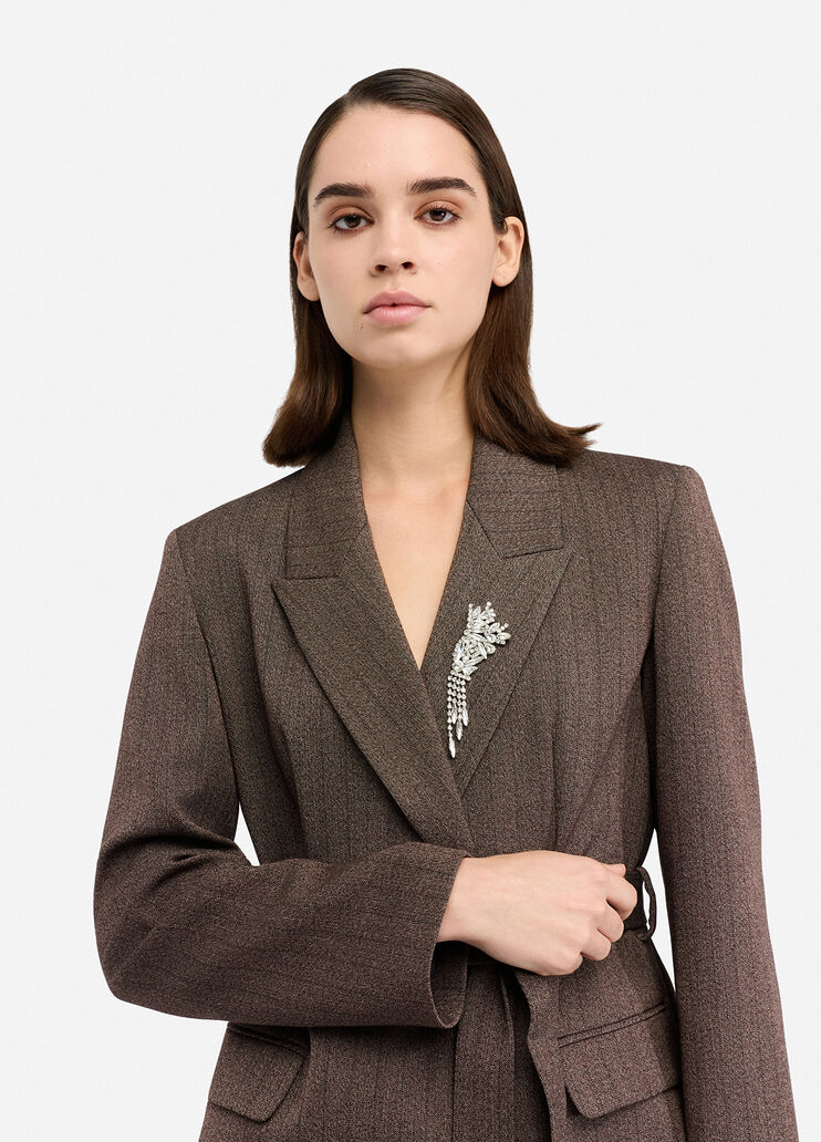 Double-breasted jacket with belt dark brown Liu Jo - medium Double-breasted jacket with belt dark brown Liu Jo - medium