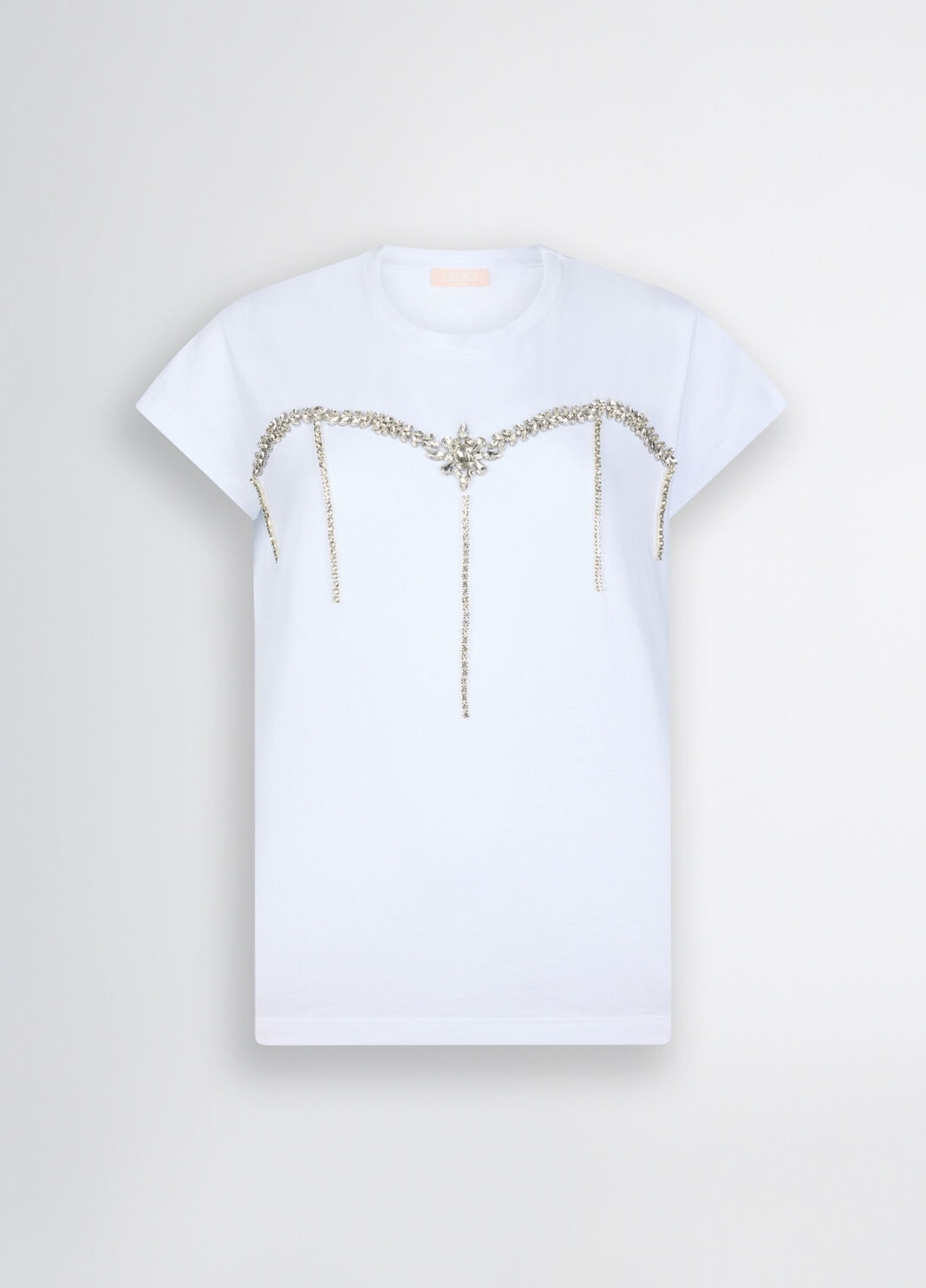 T-shirt con strass grigio Liu Jo - large image number 4