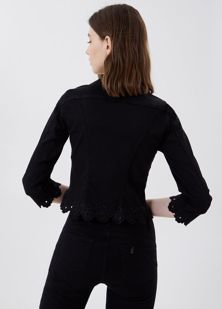 Giacca con castoni gioiello Nero con ricamo Liu Jo - large image number 1