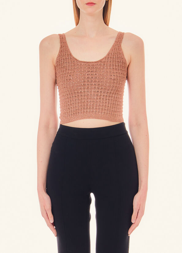 Knit top with lace brown Liu Jo - large image number 0