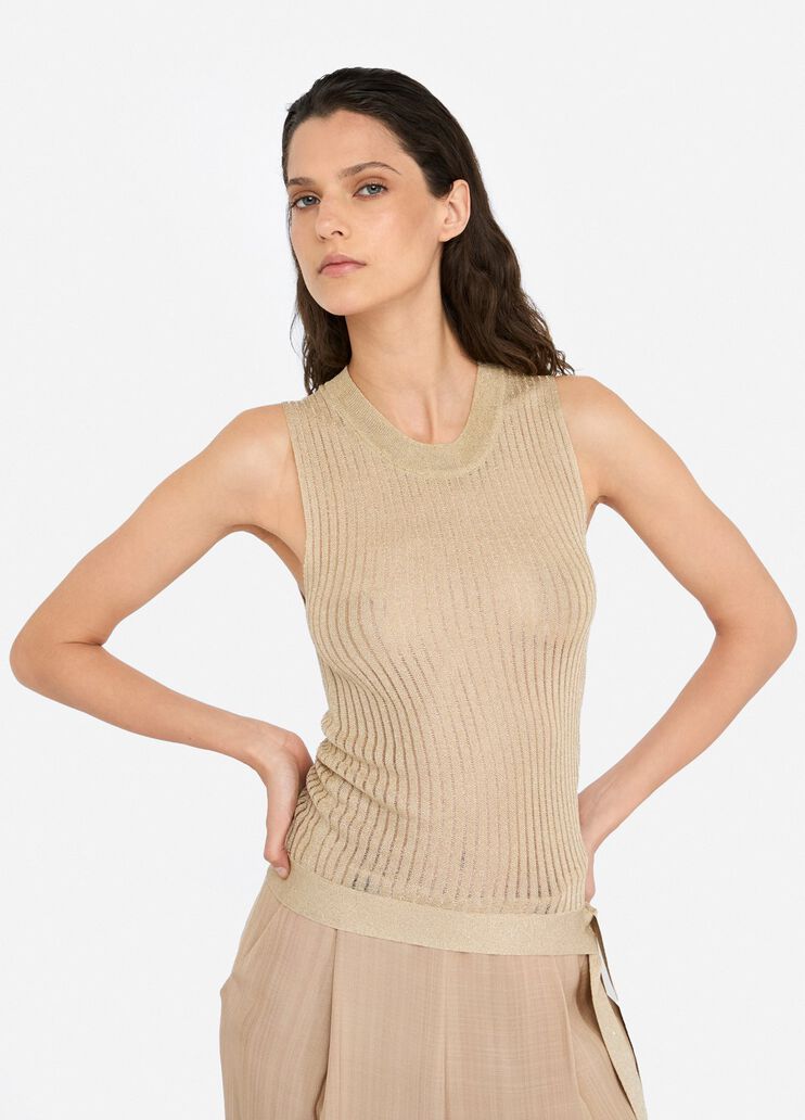 Lurex® knit top gold Liu Jo - large image number 2 Lurex® knit top gold Liu Jo - large image number 2