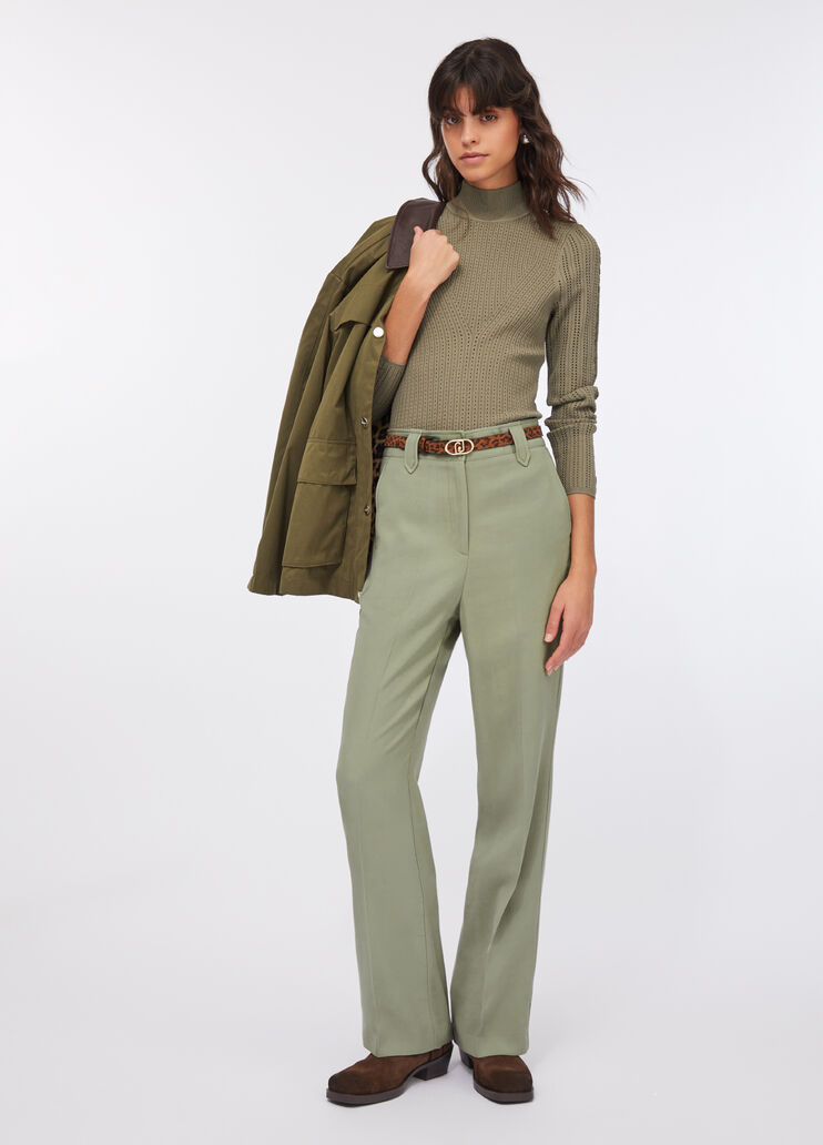 Pantalón recto de gabardina espárrago Liu Jo - medium