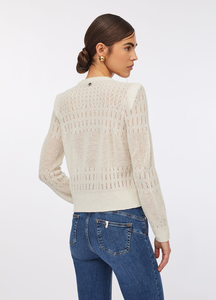 Wool and alpaca cardigan white Liu Jo - large image number 1