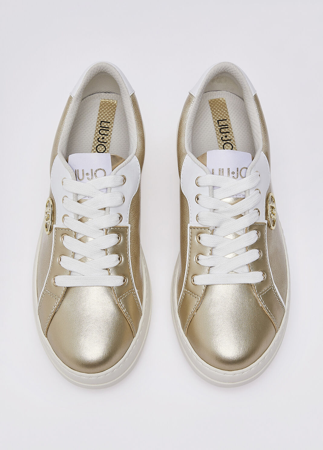 Sneakers in leather laminated light gold Liu Jo - large image number 3