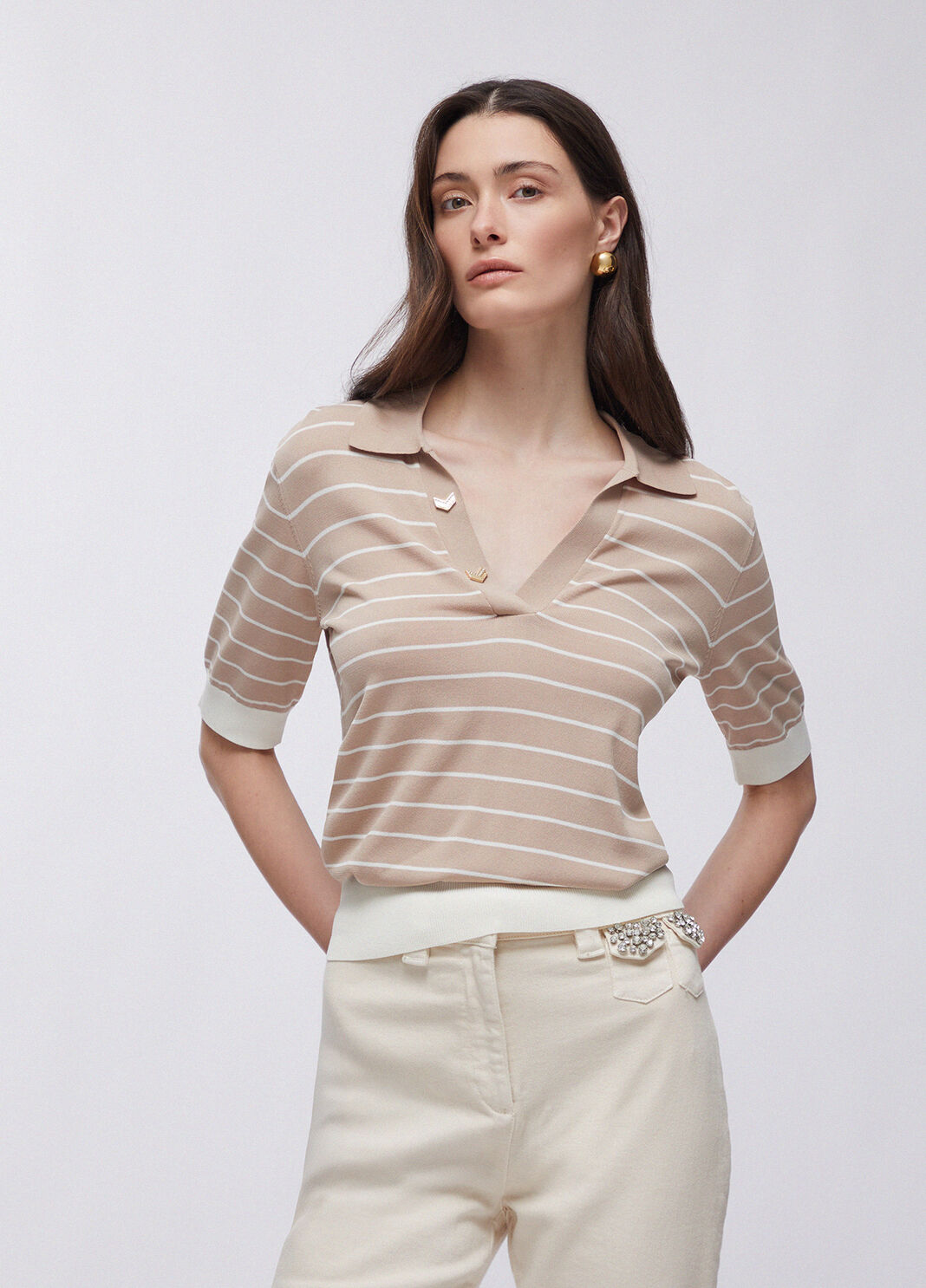 Striped top beige Liu Jo - large image number 0