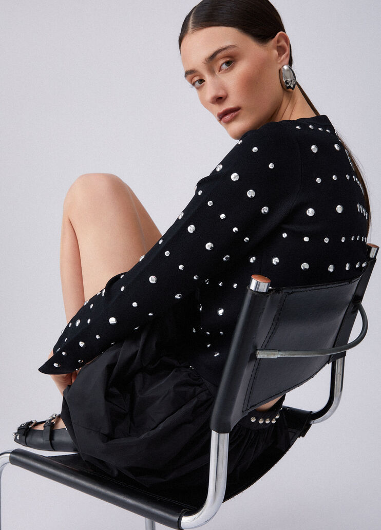 Cardigan con borchie nero Liu Jo - medium