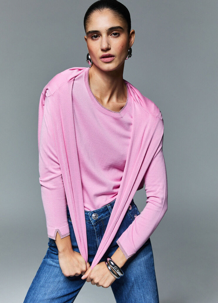 Pullover mit Schlitzen Pfirsich Liu Jo - medium