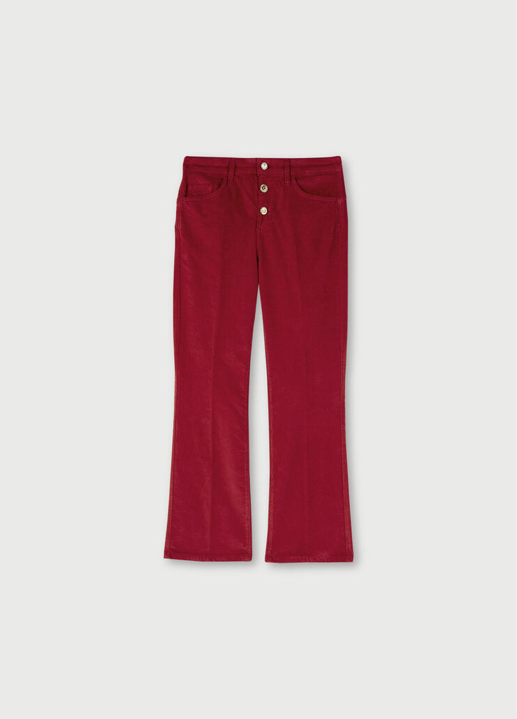 High-rise velvet trousers Cherry Red Liu Jo - large image number 4 High-rise velvet trousers Cherry Red Liu Jo - large image number 4
