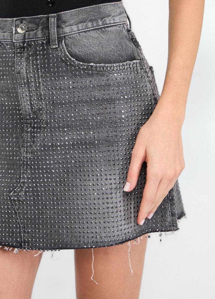 Denim miniskirt with studs grey denim Liu Jo - large image number 2 Denim miniskirt with studs grey denim Liu Jo - large image number 2