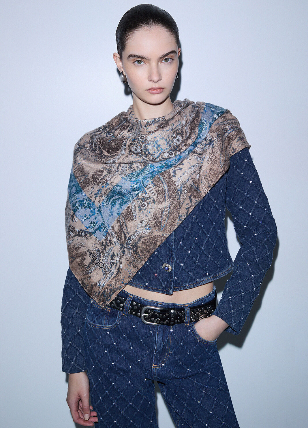 Scarf large with print cashmere print Liu Jo - large image number 0