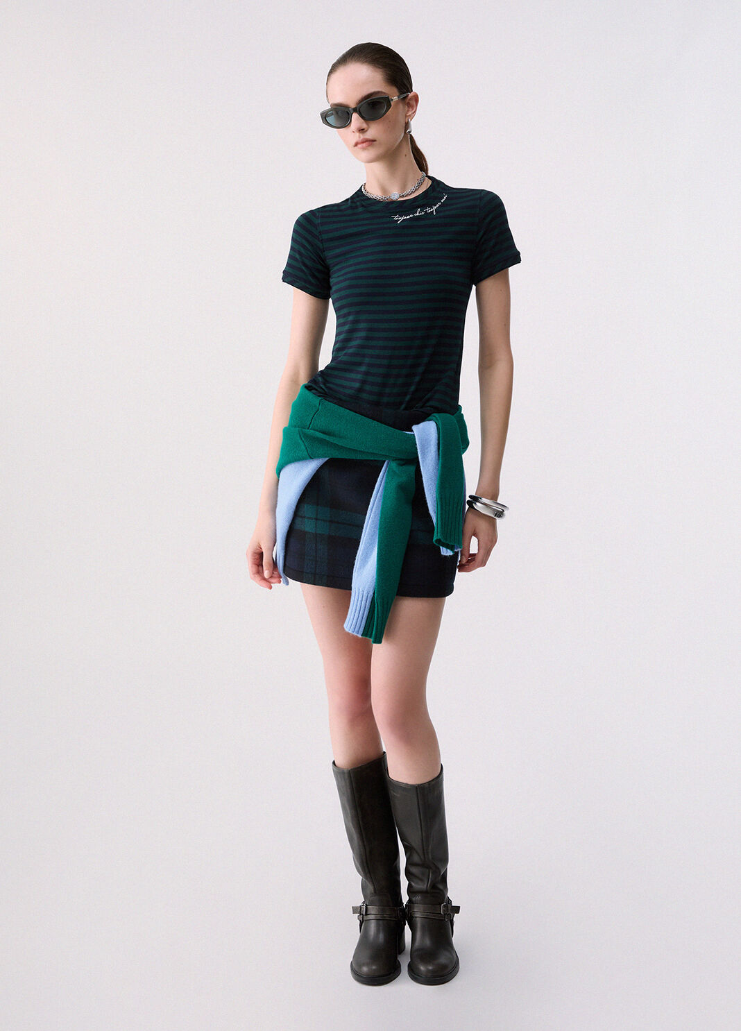 T-shirt with embroidery green and blue Liu Jo - large image number 5