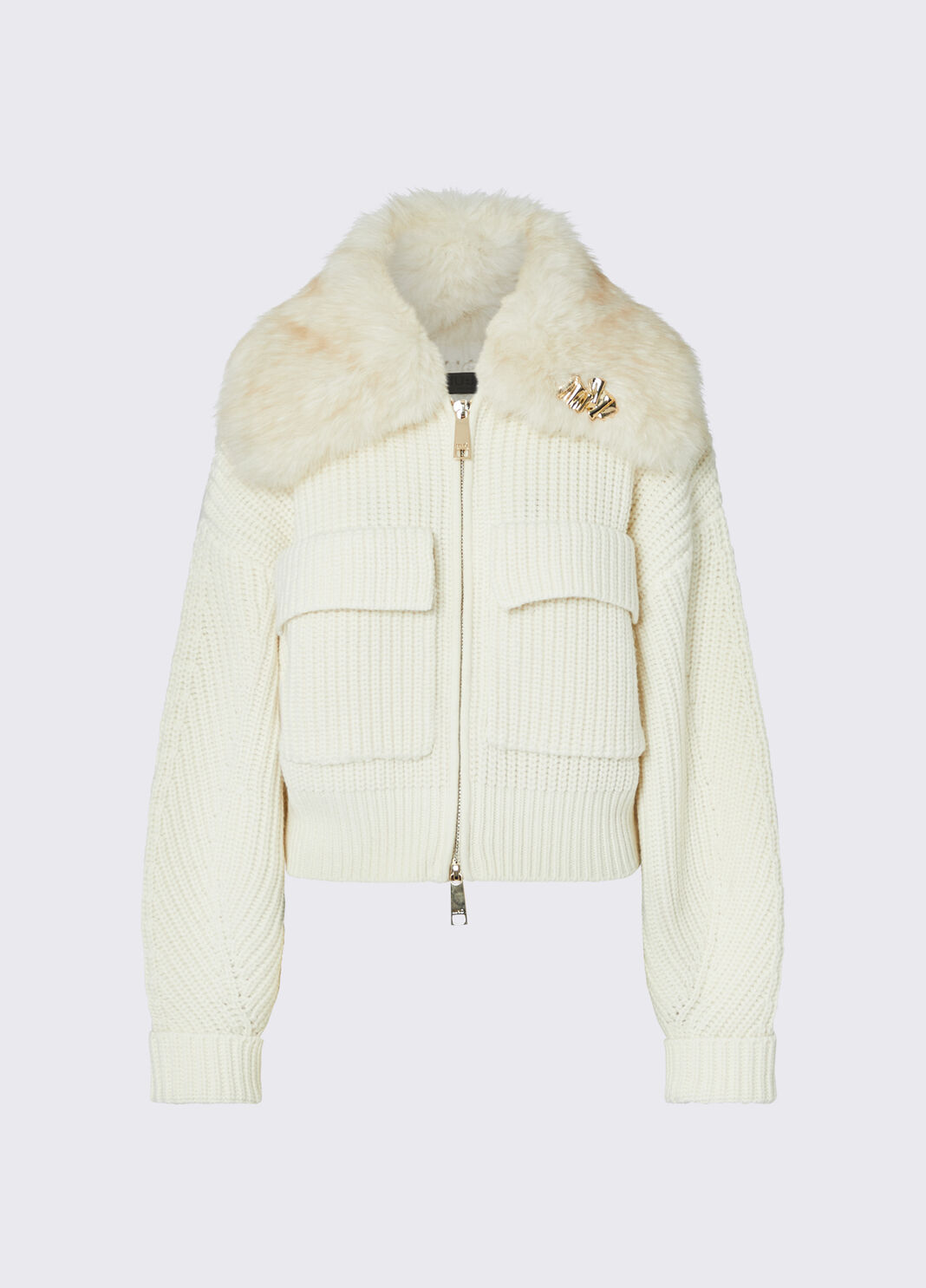 Bomber en laine avec col teddy blanc laine Liu Jo - large image number 6