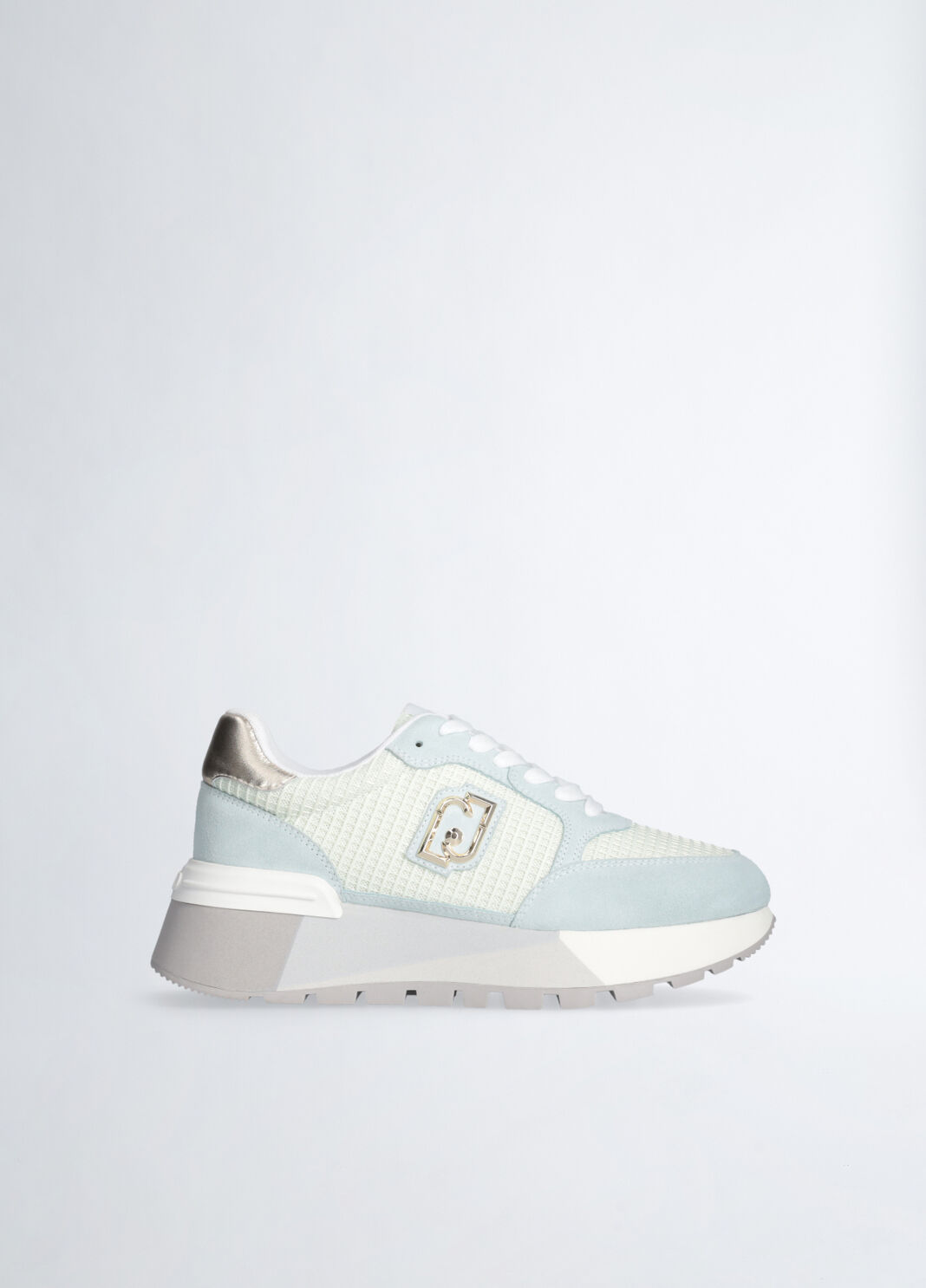  Suede and mesh platform sneakers green Liu Jo - large image number 2