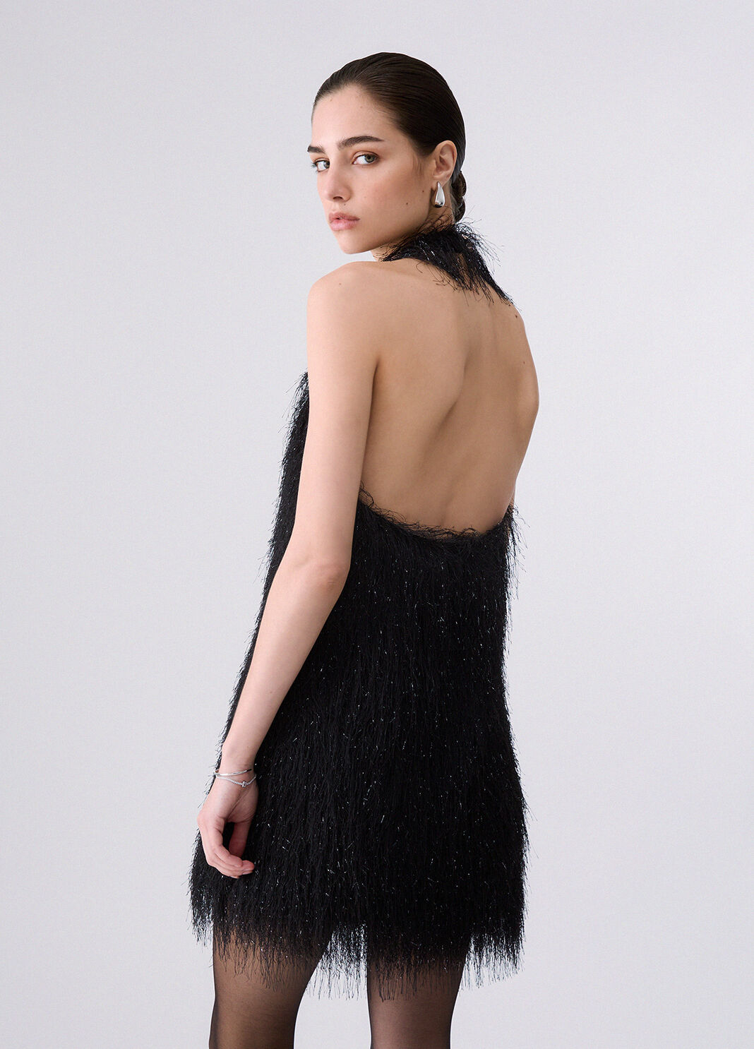 Short dress with frayed fabric black Liu Jo - large image number 1