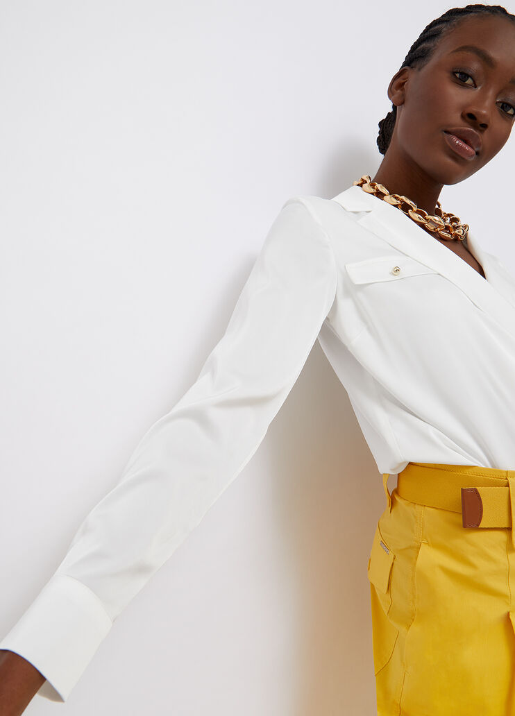 Satin body shirt white Liu Jo - large image number 2 Satin body shirt white Liu Jo - large image number 2