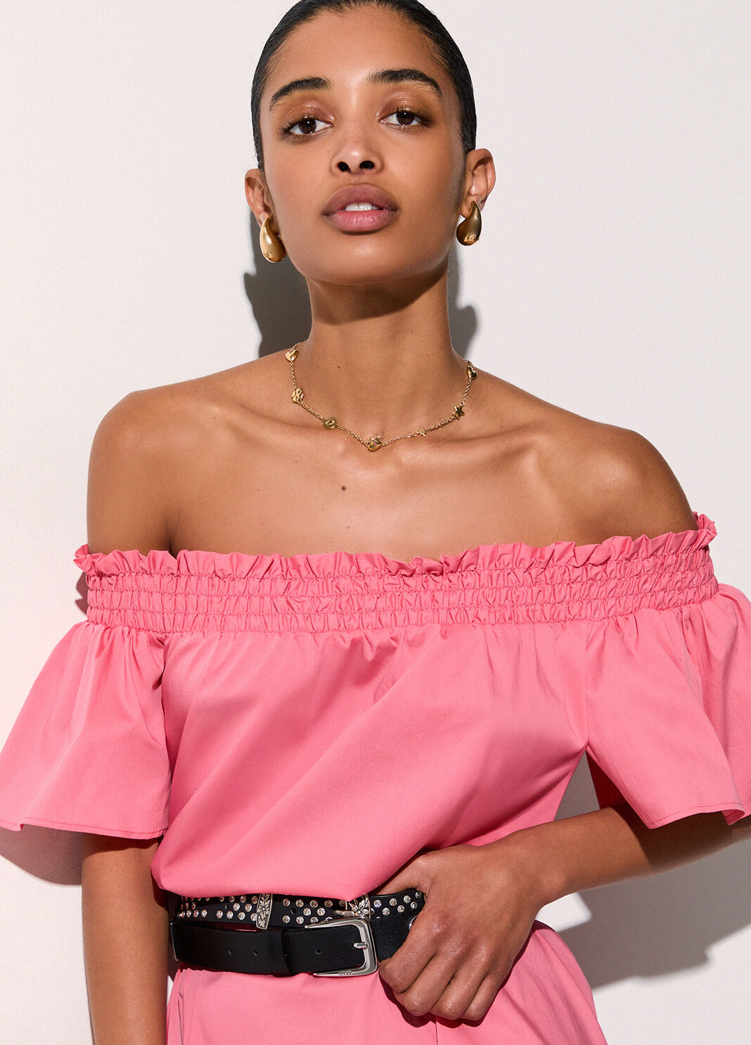 Short dress with Bardot neckline pink Liu Jo - large image number 3